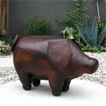 vintage mid-century omersa leather pig footstool