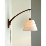 vintage mid-century teak wall lamp