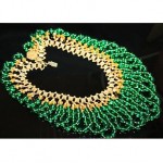 vintage miriam haskell glass bib necklace