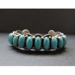 vintage navajo sterling turquoise row bracelet