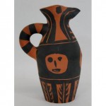 vintage pablo picasso painted terracotta pottery pitcher