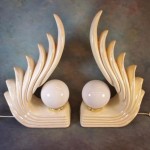 vintage pair art deco lamps