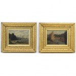 vintage pair j daniels landscape oil paintings