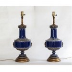 vintage pair minton converted vase lamps