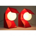 vintage pair space age lamps