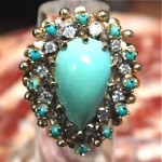 vintage turquoise diamond cocktail ring