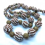 vintage venetian wound glass bead necklace