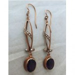 vintage victorian seed pearl amethyst earrings