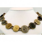 antique 1860s high relief lava cameo necklace