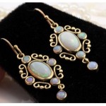 antique 1860s opal earrings