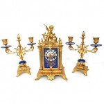 antique 1860s sevres mantel clock set