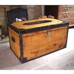 antique 1879 pine blanket box trunk