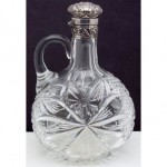 antique 1891 gorham repousee sterling cut glass decanter