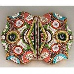 antique 1900s italian micro mosaic belt buckle