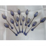 antique 1900s russian silver enamel spoons