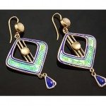 antique 1907 charles horner silver enamel earrings