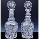 antique 19th century cut glass whiskey scotch decanters