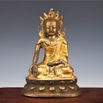 antique 19th century gilt-bronzed buddha