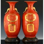 antique 19th century pair chinese vases