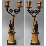 antique 19th century pair ormolu bronze candelabra