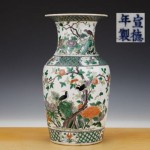 antique 19th century perfect chinese famille verte vase