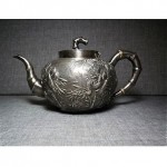 antique 19th century solid silver chinese teapot