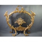 antique bronze fireplace screen