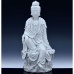 antique chinese blanc de chine procelain guanyin figure