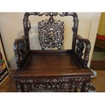 antique chinese rosewood and mother-of-pearl inlay chair