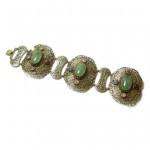 antique chinese silver and jade bracelet