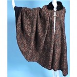 antique edwardian silk woven cape with fur collar