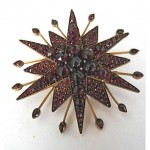 antique victorian garnet hair locket mourning brooch pendant