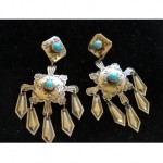 pre-owned serling turquoise earrings