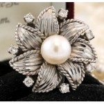 vinatge 1920s pearl diamond ring