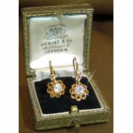 vintage 14k diamond earrings