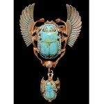 vintage 1920s max neiger winged scarab brooch