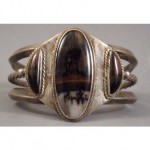 vintage 1940s sterling agate bracelet