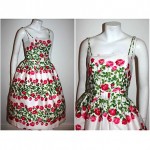 vintage 1950s 1960s floral print dress