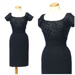 vintage 1950s sequin little black dress