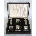 vintage 1957 solid silver condiment set