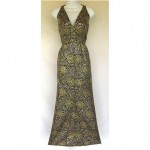 vintage 1960s saks fifth avenue brocade maxi dress gown