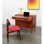 vintage 1960s teak dresser chest to desk to vanity table