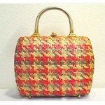 vintage 1960s woven straw handbag