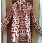 vintage 1970s india cotton gauze tunic blouse