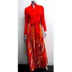 vintage 1970s marbelized wrap maxi dress