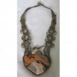 vintage 1981 theodora elston macrame necklace