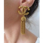 vintage 1990s chanel logo earrings