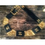 vintage chanel leather chain belt