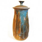 vintage charles counts lidded pottery vase