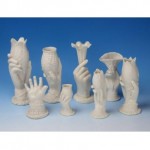 vintage collection of parian hand vases